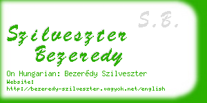 szilveszter bezeredy business card